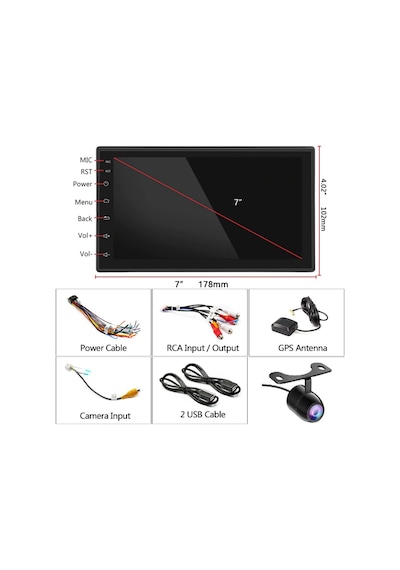 7 Inc Android Multimedya 4gb Ram 64gb Hafıza Hd Ips Ekran Double Teyp+ Ahd Park Kamerası  9"
