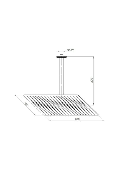Gpd Ankastre Duş Başlığı Kare Slim Metal 40x40 Cm Siyah Ads23-s Siyah
