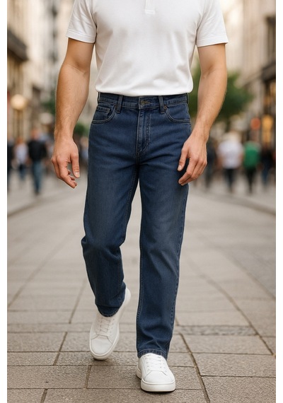 Cedy Denim Regular Fit Jean Martin Yüksek Bel Standart Kesim Esnek Kot Pantolon C336 Mavi