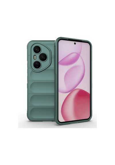 Honor 400 Pro Kılıf Esnek Tpu Oyuklu Arka Yüzey Tasarımlı Zore Etnik Silikon Kapak Koyu Yeşil