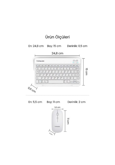 Beyaz Kablosuz Wireless Klavye Ve Mouse Seti Optik