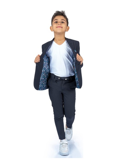 Mnk Baby & Kids Spor Çocuk Ceket, Tişört , Jogger Pantolonlu Takım Mnk5682 Lacivert