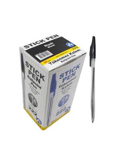 Ark Tükenmez Kalem 1.0 Mm 50'li Kutu Siyah Kod:222