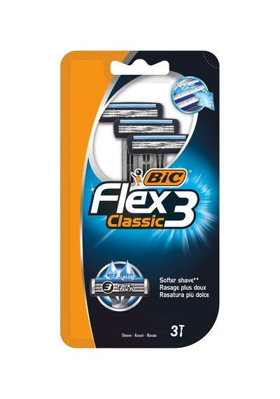 Flex 3 Erkek Tıraş Bıçağı 3'lü Blister 3 Bıçak , Birbirinden Bağımsız Hareket Edebilen 3 Bıçak, Oynar Başlık, Aloe Vera İle Zenginleştirilmiş Kayganlaştırıcı Jel Şerit