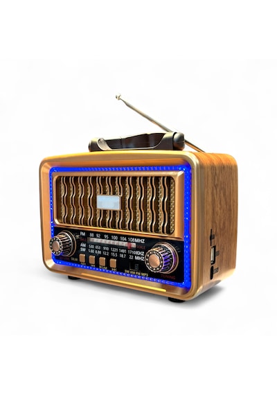Rt-683 Nostaljik Trend Ledli Radyo,bluetooth Ahşap Görünüm Nostalji Radyo