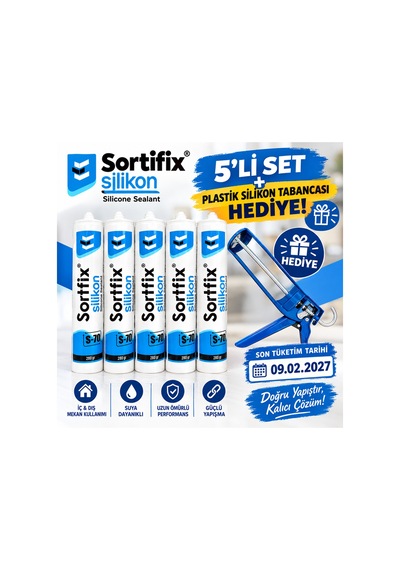 Silikon 280 Gr Şeffaf 5 Li Set