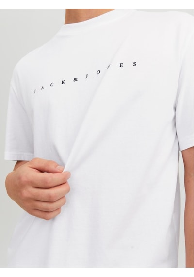 Jack & Jones Jack&jones Star Erkek Beyaz Yuvarlak Yaka Tişört 12234746-WHT Beyaz