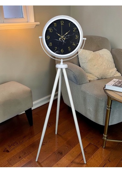 River World Ayaklı Saat Tripod Deseni Premium Mermer Çok Renkli