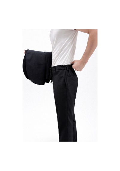 Erkek Yazlık Dokulu Kumaş Tek Düğme Ceketli Jogger Pantolonlu Takım Elbise Slim Fit Spor Şık Kombin Siyah