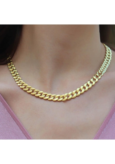 Gurmet Sarı Zincir Kolye Bileklik Set Kombini  Bbs04