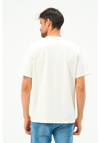 Rich Erkek Oversize Pamuk Tişört T-shirt Beyaz