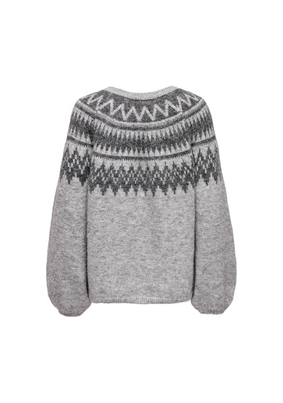 Only Onlreykja Ls O-neck Knt Kadın Gri Kazak - 15353221 Gri