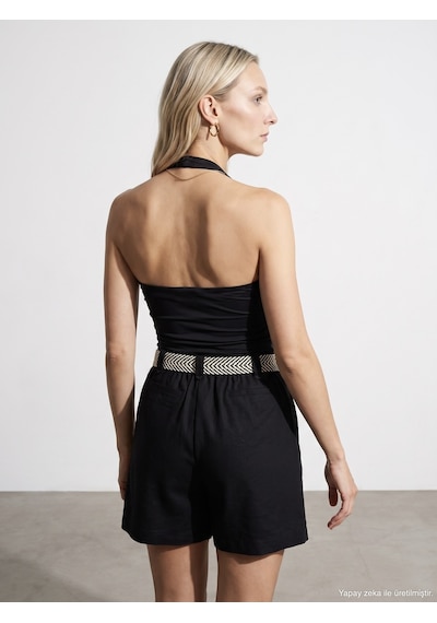 Dilvin 21268 Halter Top-siyah
