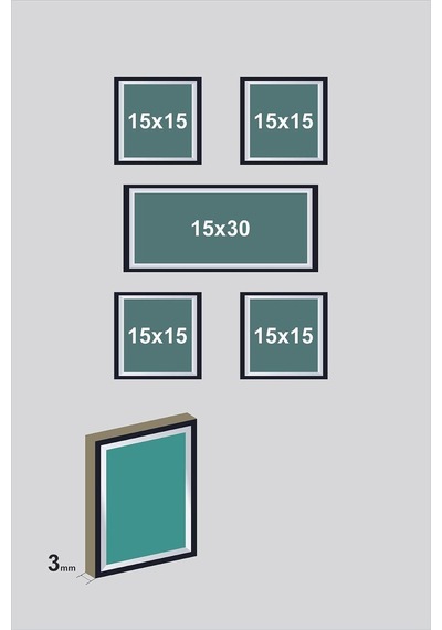 Lexroo 5 Parça Dekoratif Mdf Tablo Seti Çerçeve Görünümlü Dekolıadkg014 Çok Renkli