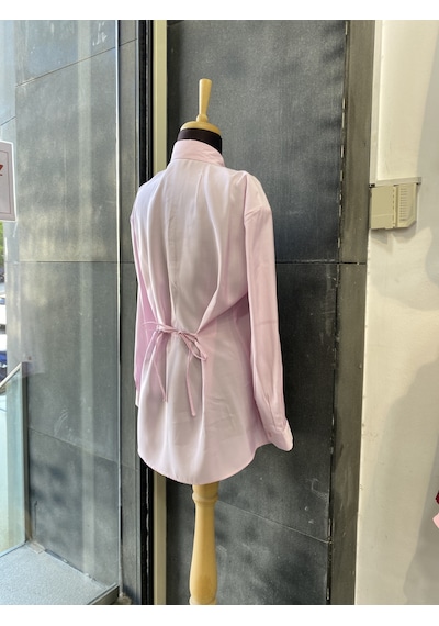 Pera Moda Çok Yönlü Bağlanabilir Oversize Gömlek Pembe