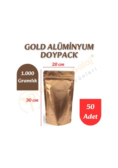 Gold Alüminyum Doypack 20x30x10 Cm 50 Adet