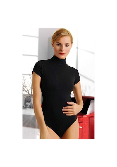 Kadın Çıtçıtlı Body Balıkç Yaka Kısa Kollu 001