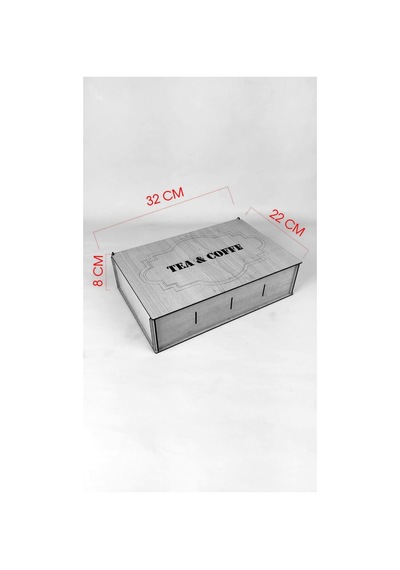 Tr 8 Bölmeli Ahşap Çay Kutusu Bitki Çayı Saklama Kabı Akçaağaç , Kututrakçacaybox Genel