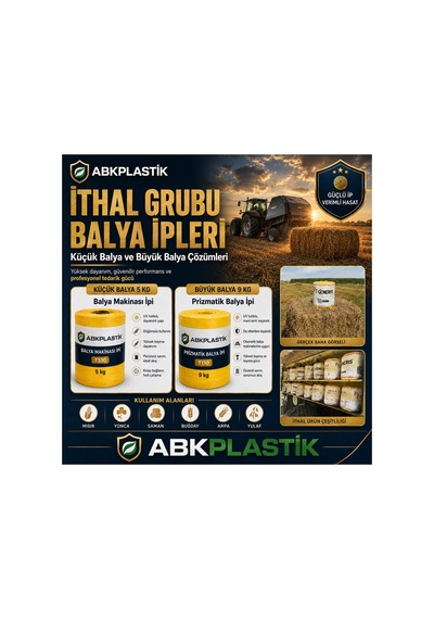 Abk-ıthal-t110-9kg İthal Prizmatik Büyük Balya İpi 9 Kg T110 Abkplastik