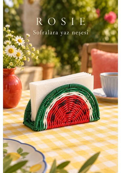 Rosıe Karpuz Desenli Masaüstü Peçetelik Karışık