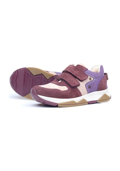 Rakerplus Hakiki Deri Bordo Pembe Metal Detaylı Kız Çocuk Sneakers Ayakkabı Bordo