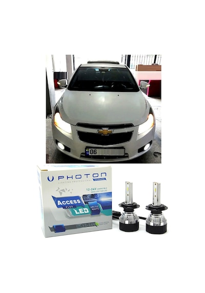 Chevrolet Cruze Led Xenon Uzun + Kısa Far Ampulü H4 Access Yeni Seri Beyaz