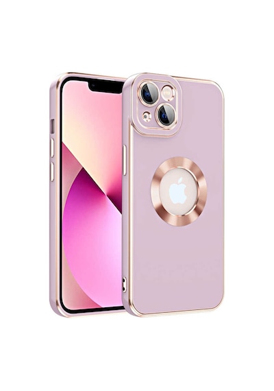 Kilifone - Apple Uyumlu iPhone 14 Plus - Kılıf Kamera Korumalı Parlak Logo Gösteren Kongo Kapak - Mor