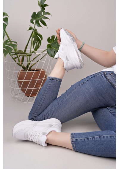 Nesilshoes Nesil Shoes Queen 2105 Beyaz Kadın Senakers