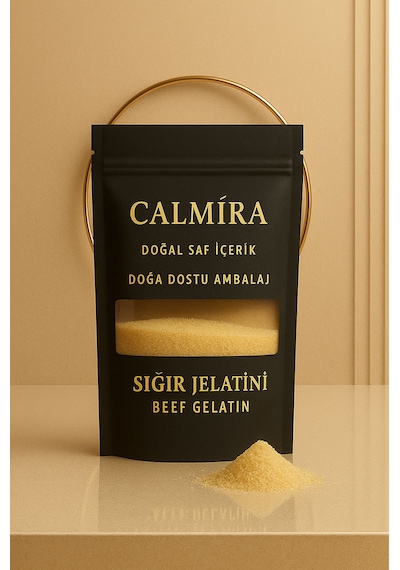 Calmira Jelatin Toz 85 Gr / %100 Saf Sığır Jelatini Tozu / 240 Bloom / Helal Sertifikalı / Koruyucu İçermez
