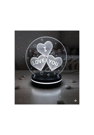 3d Kalpli "ı Love You" Led Gece Lambası Sevgiliye Özel Hediye