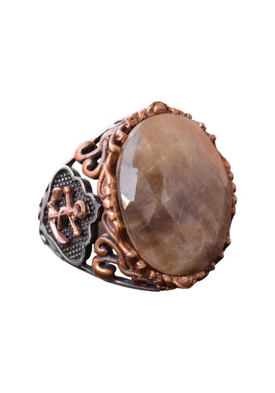 Gerçek Doğal Safir Taş Yüzük, Denizci Yüzüğü, 14.25 Karat, Çapa Yüzüğü, Gümüş Sterling Gümüş