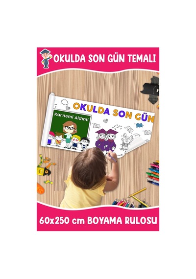 Melolisa Okulda Son Günüm Temalı Dev Boyama Rulosu