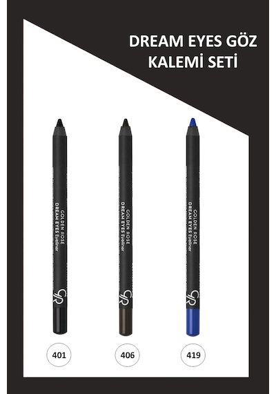 Dream Eyes Pamuk Yağı İçerikli Göz Kalemi Seti 1,6 G No 401-406-419 Set