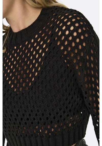 Only Onlsmılla Short Pullover L/s Knt Noos Siyah