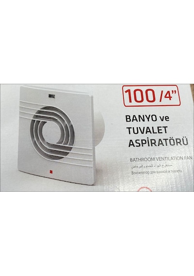 100'lük Banyo Tuvalet Aspiratör Havalandırma Fanı 10 CM Çaplı