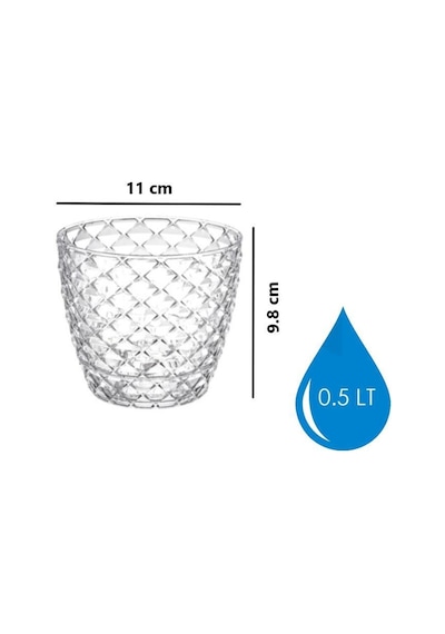 Omnipazar So-kap1 Kapadokya Dekoratif Plastik Saksı 0.5 Litre No 1 Şeffaf