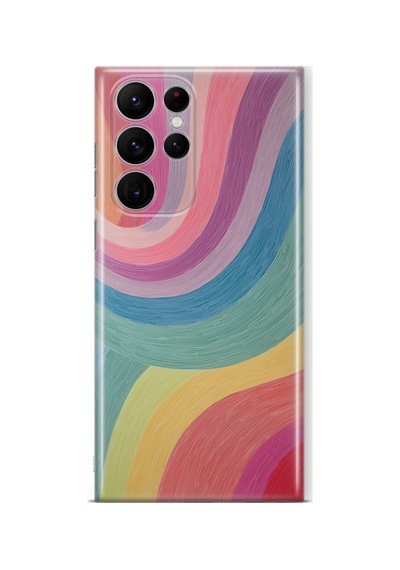 Samsung Galaxy S25 Ultra Uyumlu Baskılı Şeffaf Telefon Kılıfı Koleksiyon: Colorwave Flux 3