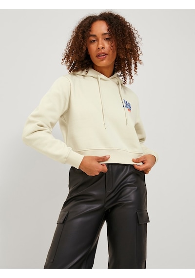 Jjxx Kapüşonlu Rahat Kesim Ekru Kadın Sweatshirt 12241834 001