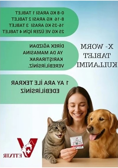 X-worm Bitkisel İç Parazit Tableti, Kedi Ve Köpekler İçin