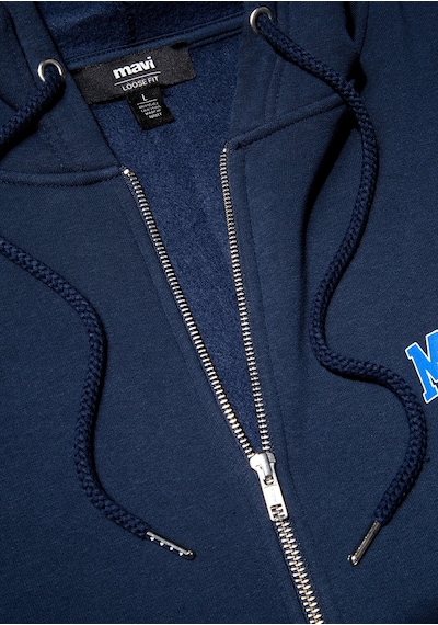 Mavi - Mavi Logo Baskılı Fermuarlı Lacivert Sweatshirt 0611715-70490 Lacivert