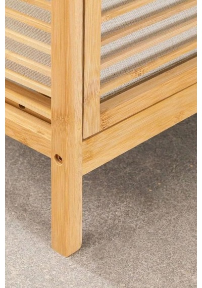 Bambu Xl Kirli Sepetli 3 Raflı Çok Amaçlı Banyo Düzenleyici Çamaşır Sepeti Organizer Db-0011 Çok Renkli
