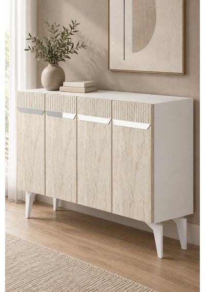 Ka1244bts Duma Konsol Beyaz-traverten-silver 120cm Beyaz - Traverten - Sılver Ka1244bts Duma Konsol Beyaz-traverten-silver 120cm Beyaz - Traverten - Sılver