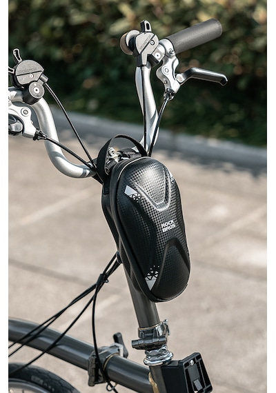 Rockbros 1.3l Elektrikli Scooter Gidon Çantası - 200g Ultra Hafif Sert Kabuk Su Geçirmez Reflektörlü Antrasit - Siyah