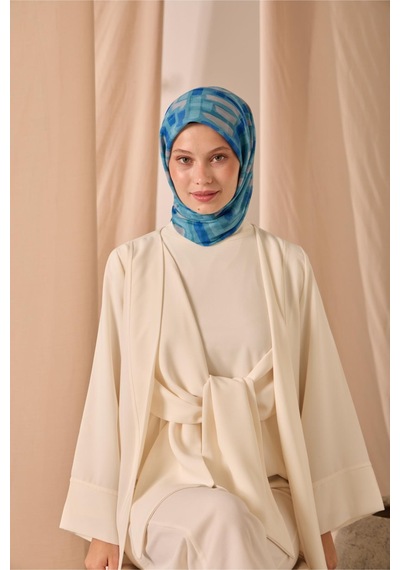 Silk Home Soft Eşarp 73096-20 Turkuaz, Saks, Gümüş, Yeşil