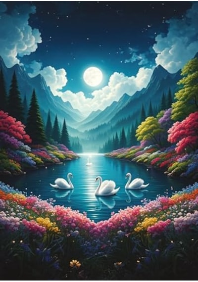 Ay Işığında Kuğular Gölü 500 Parça Puzzle