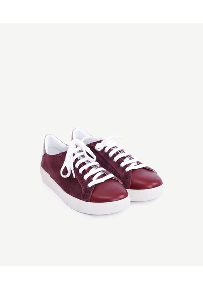 Yargıcı Düz Renk Deri Spor Ayakkabı 25kkay4061x 016 Bordo