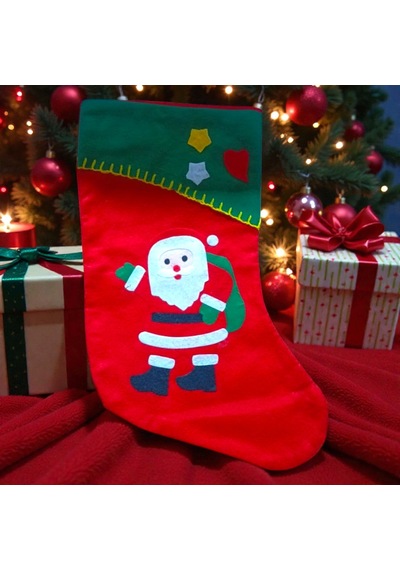 Noel Baba Çorabı Kırmızı Noel Çorabı Noel Baba Figürlü Çorap Yılbaşı Süsleri Yılbaşı Dekorları 44 Cm