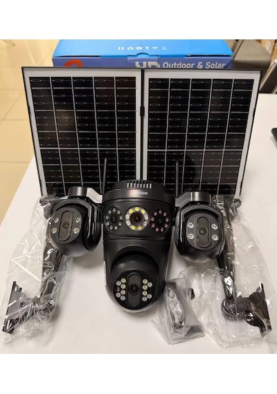 Esvision 7020 4 Lensli 4G Çift Solar Panel 16x Zoom Dual Batarya Hieasy Aov Sürekli Kayıt Gece Görüş Çift Yönlü Ses Akıllı Kamera