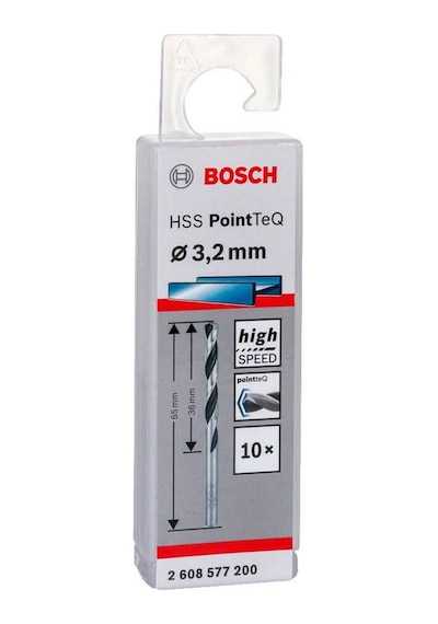 Bosch HSS-PointeQ Metal Matkap Ucu 3,2 mm 10lu