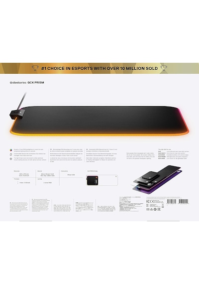 Steelseries Qck Prism Cloth (Kumaş) Medium Rgb Oyun Mousepad